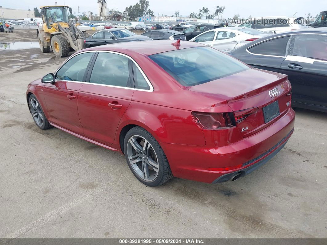 2018 Audi A4 2.0t Premium/2.0t Tech Premium Red vin: WAUENAF47JA093812