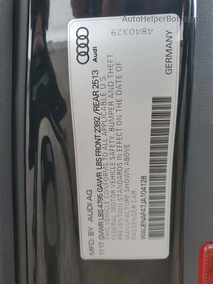 2018 Audi A4 Premium Plus Черный vin: WAUENAF47JA104128