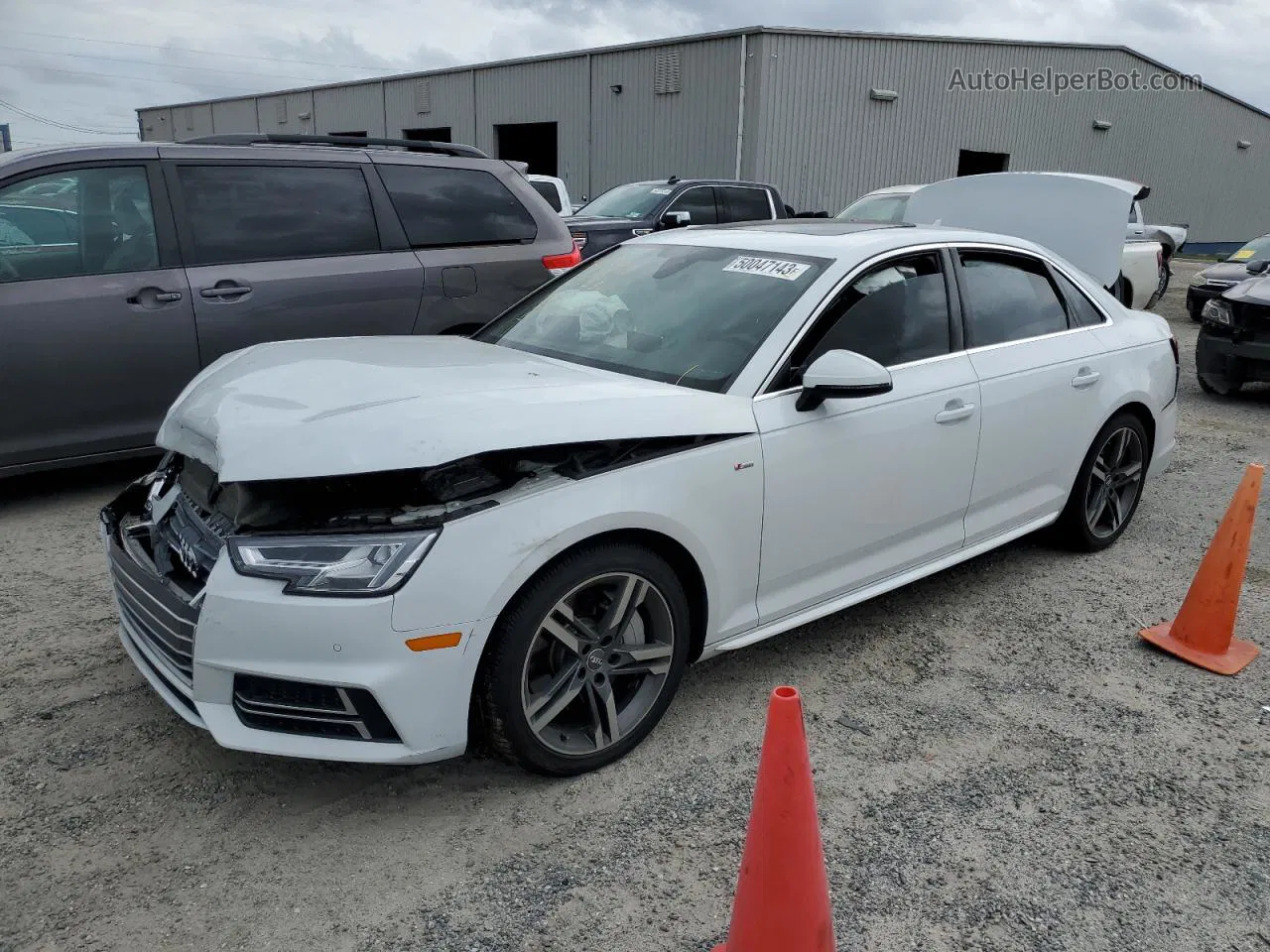 2018 Audi A4 Premium Plus White vin: WAUENAF47JA110933