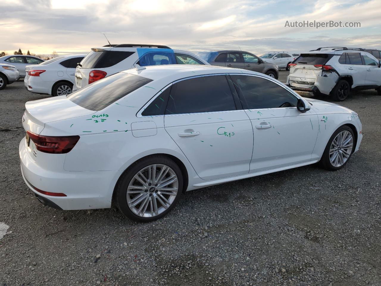 2018 Audi A4 Premium Plus White vin: WAUENAF47JA149375