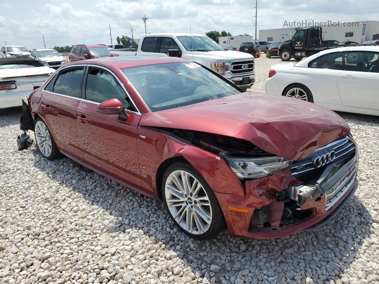 2019 Audi A4 Premium Plus Red vin: WAUENAF47KA008744