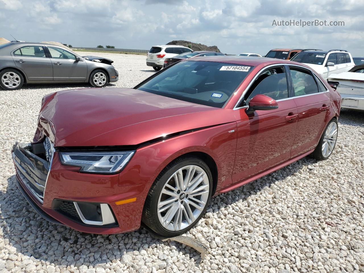 2019 Audi A4 Premium Plus Red vin: WAUENAF47KA008744