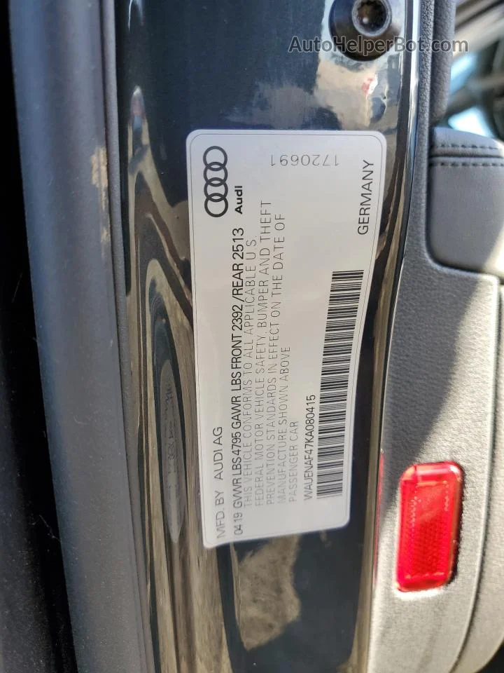 2019 Audi A4 Premium Plus Black vin: WAUENAF47KA080415