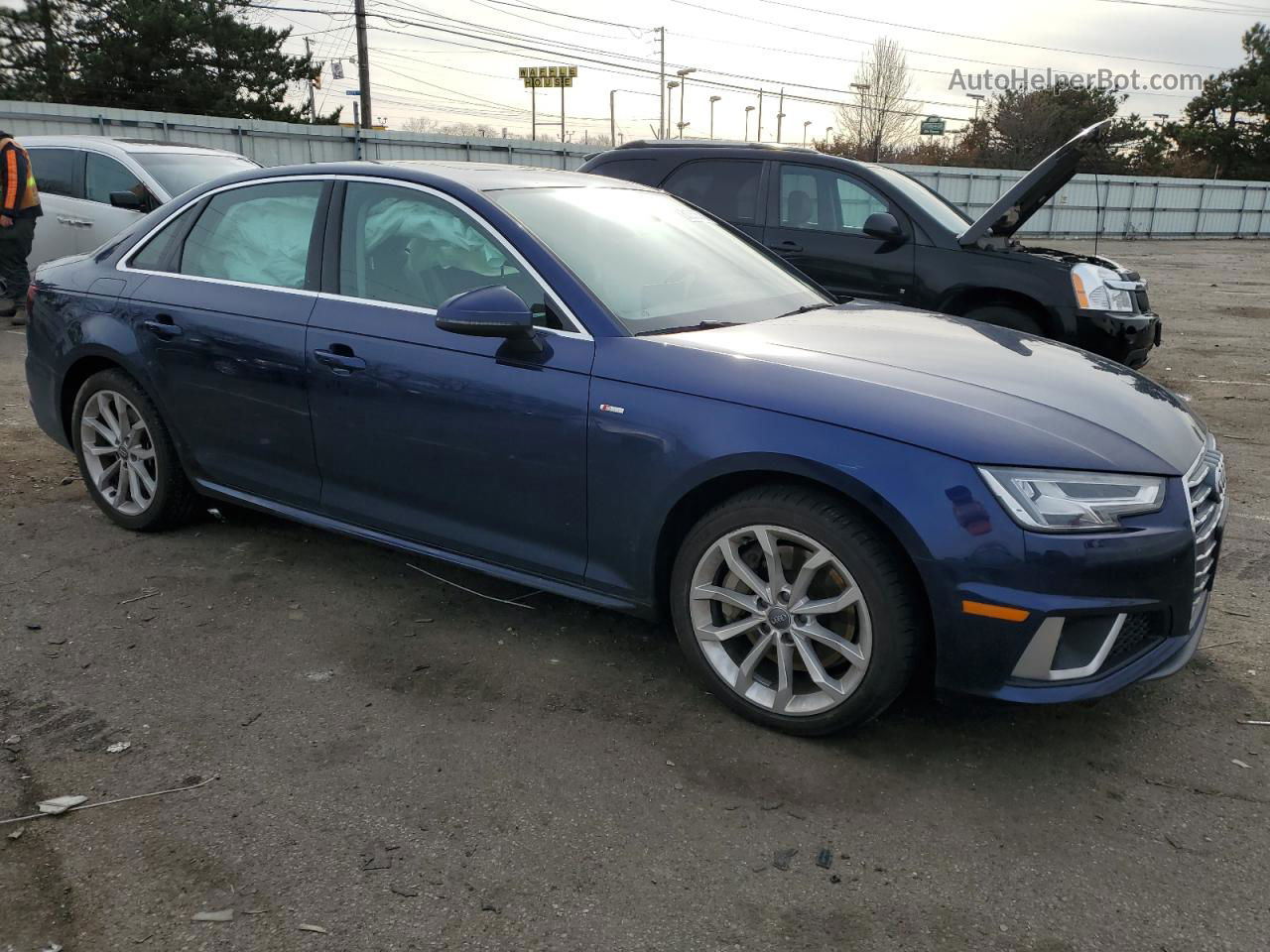 2019 Audi A4 Premium Plus Blue vin: WAUENAF47KN014262