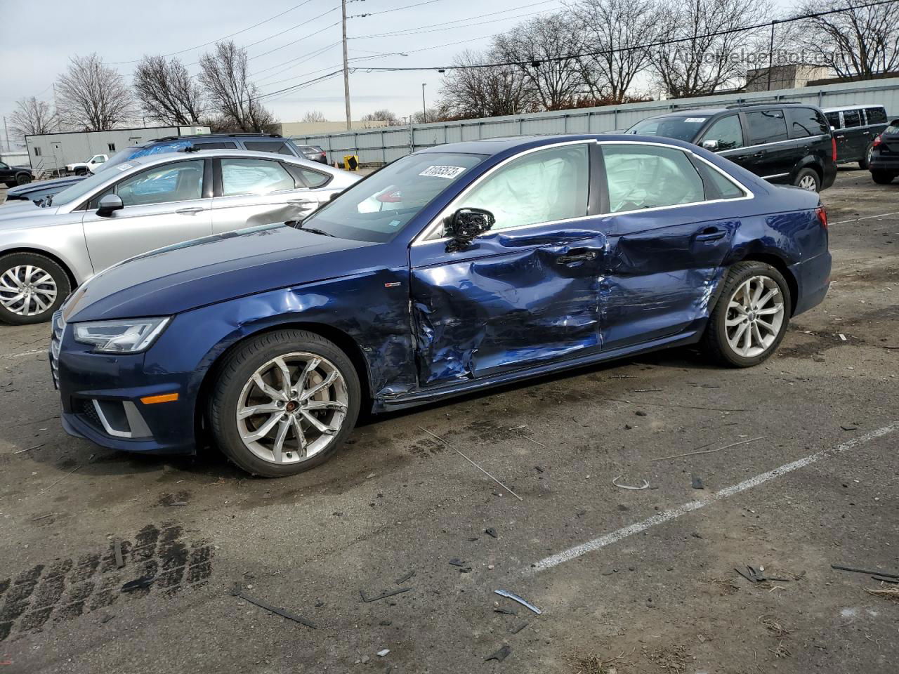 2019 Audi A4 Premium Plus Blue vin: WAUENAF47KN014262