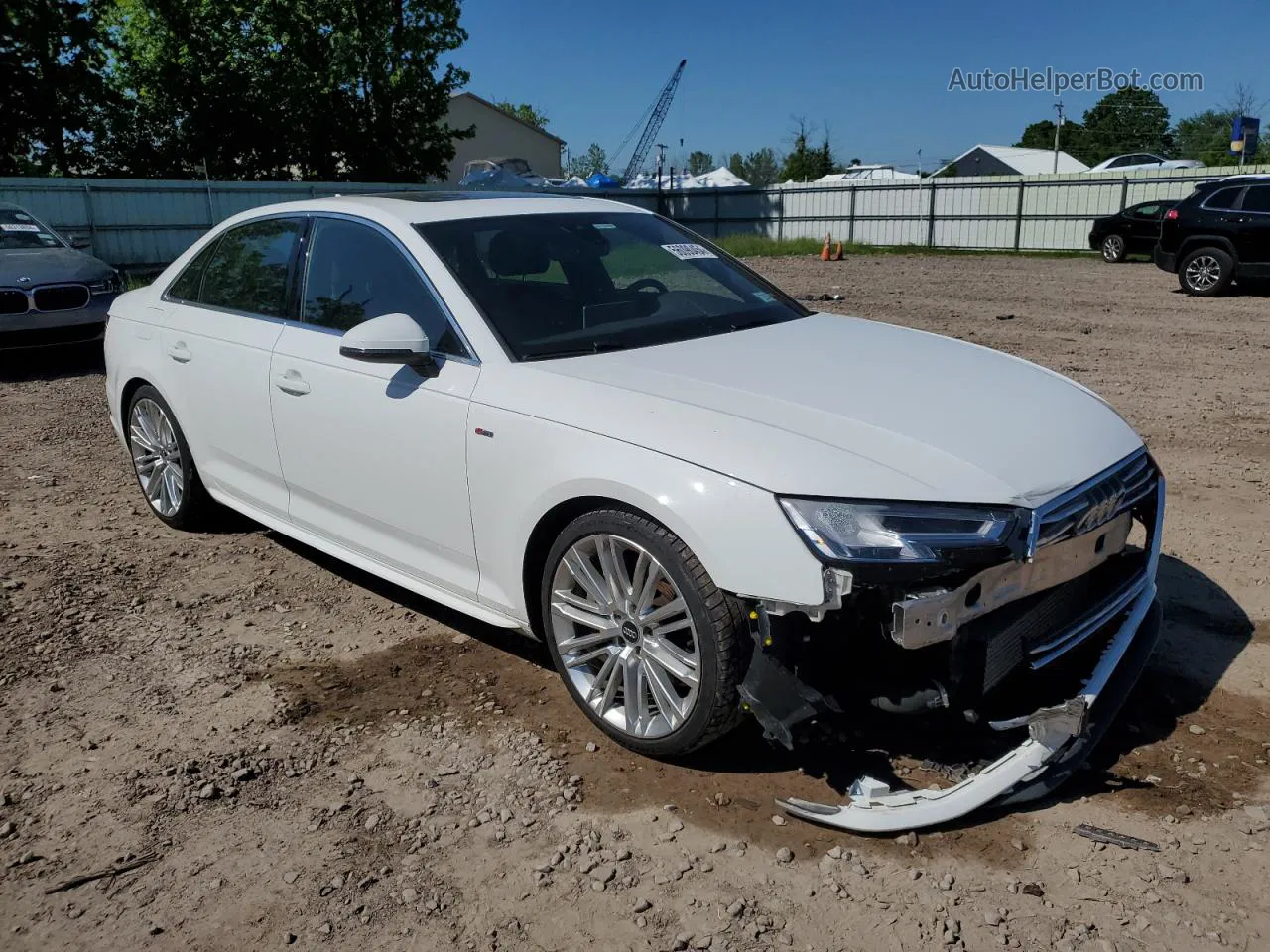 2019 Audi A4 Premium Plus White vin: WAUENAF47KN019378