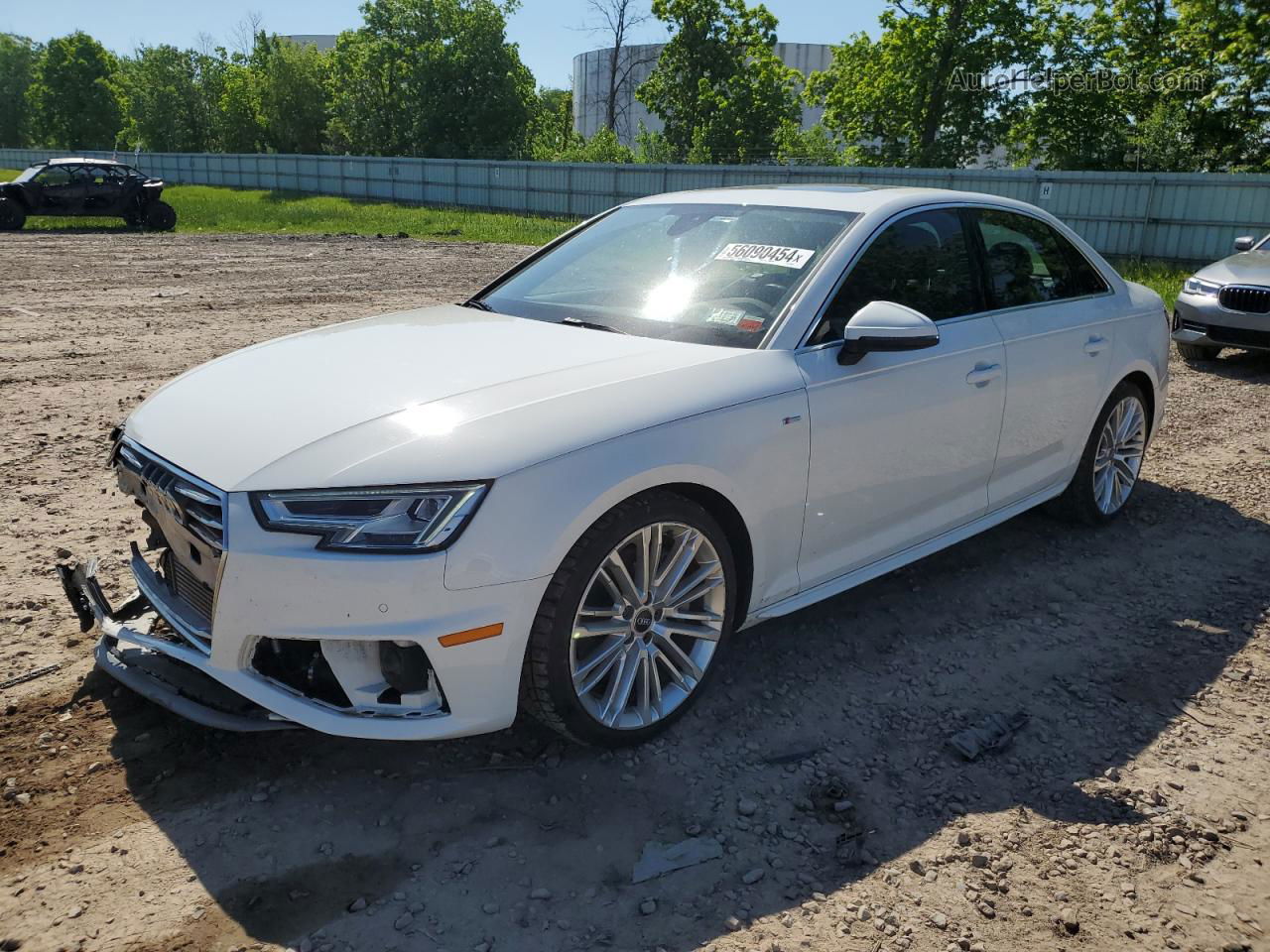 2019 Audi A4 Premium Plus White vin: WAUENAF47KN019378