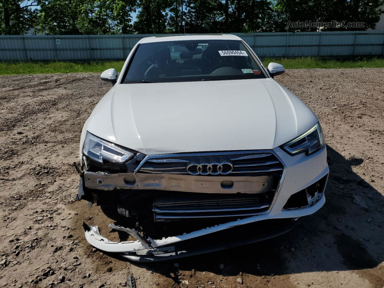 2019 Audi A4 Premium Plus White vin: WAUENAF47KN019378