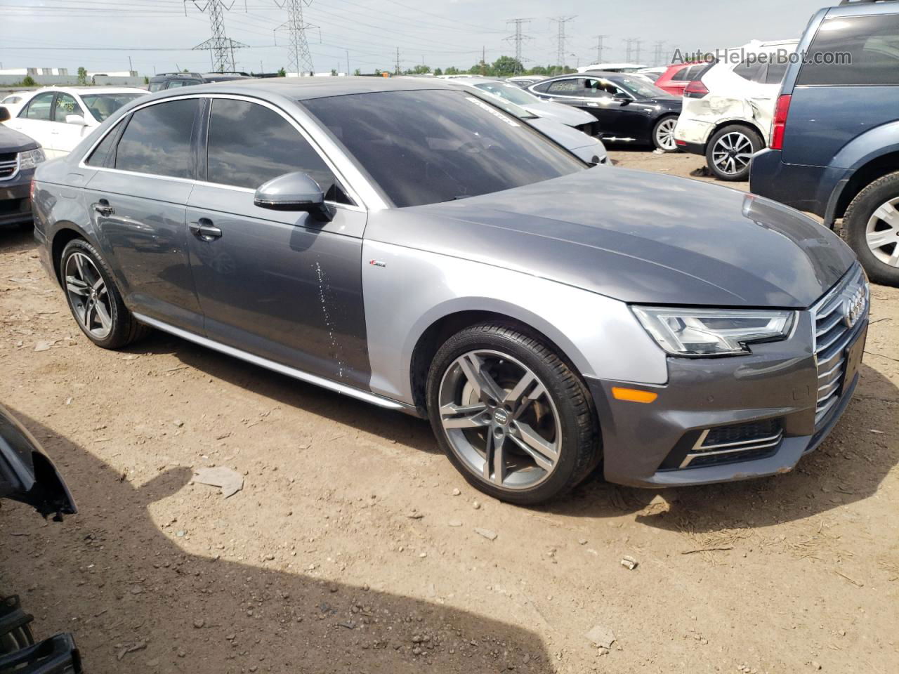 2017 Audi A4 Premium Plus Gray vin: WAUENAF48HN014716