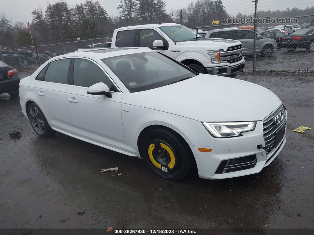 2018 Audi A4 2.0t Premium/2.0t Tech Premium White vin: WAUENAF48JA077117