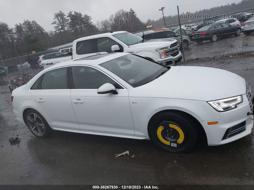 2018 Audi A4 2.0t Premium/2.0t Tech Premium White vin: WAUENAF48JA077117