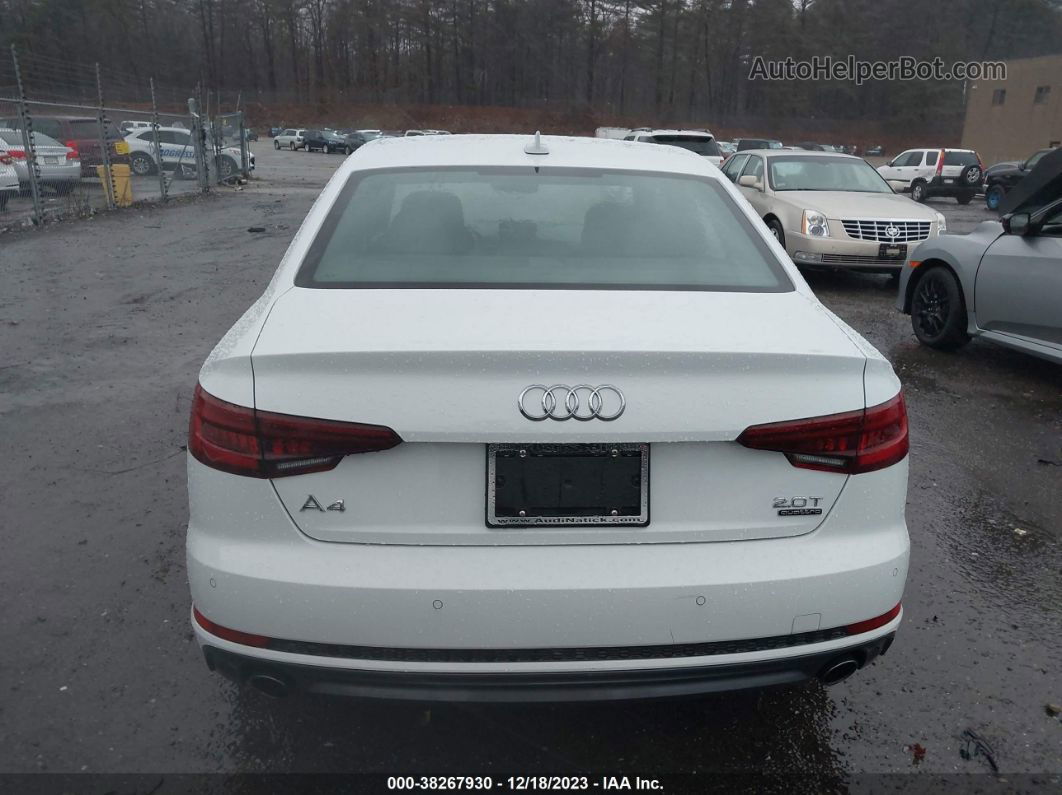 2018 Audi A4 2.0t Premium/2.0t Tech Premium White vin: WAUENAF48JA077117