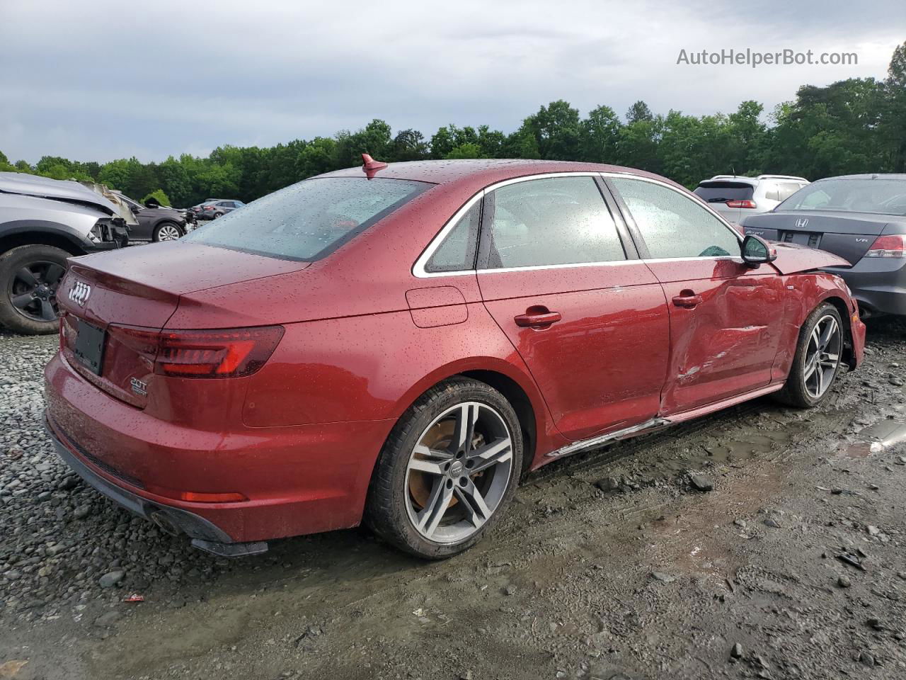 2018 Audi A4 Premium Plus Red vin: WAUENAF48JA133430