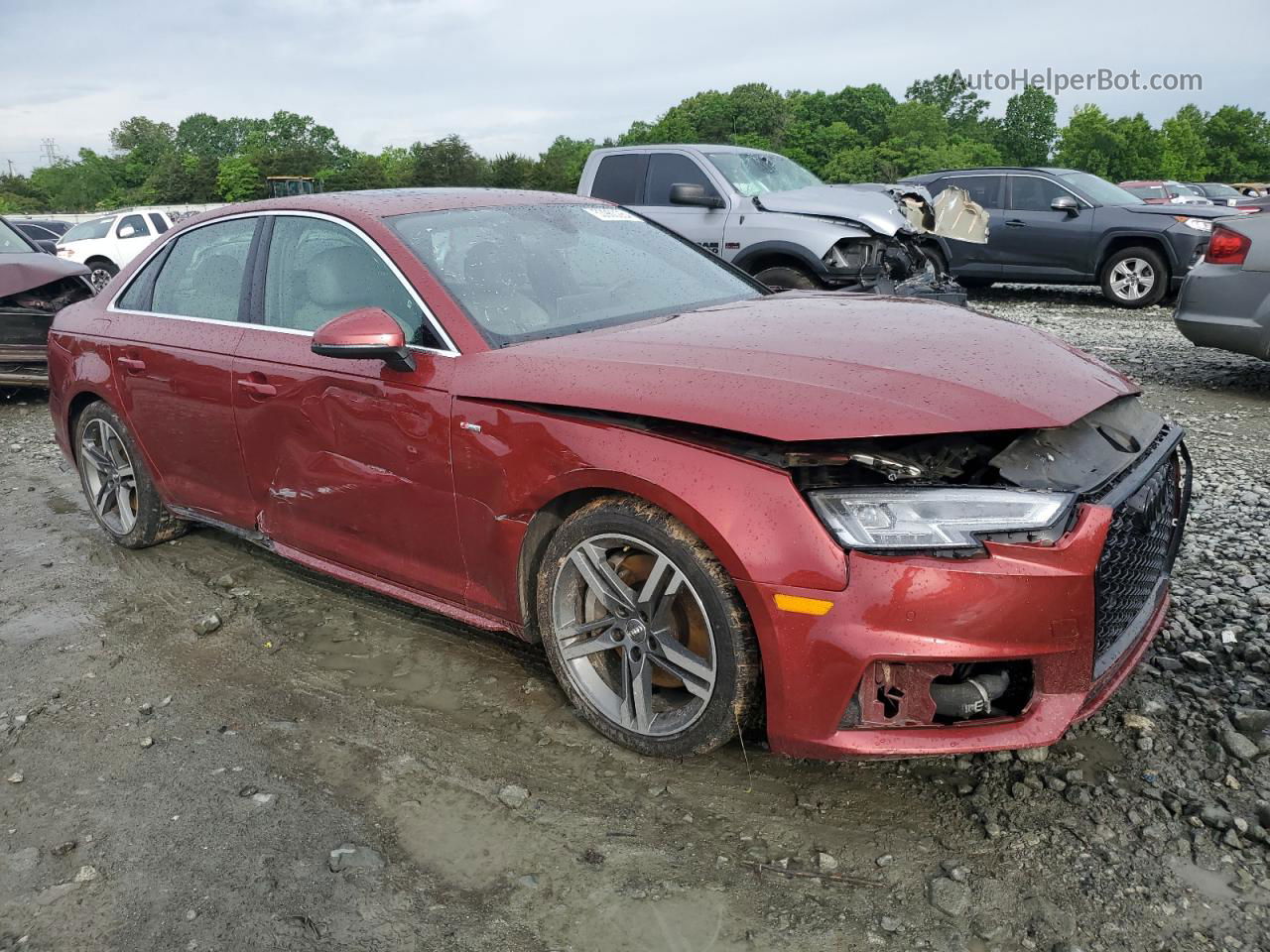 2018 Audi A4 Premium Plus Red vin: WAUENAF48JA133430