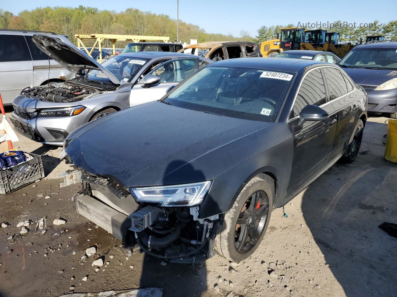 2018 Audi A4 Premium Plus Black vin: WAUENAF48JN003608