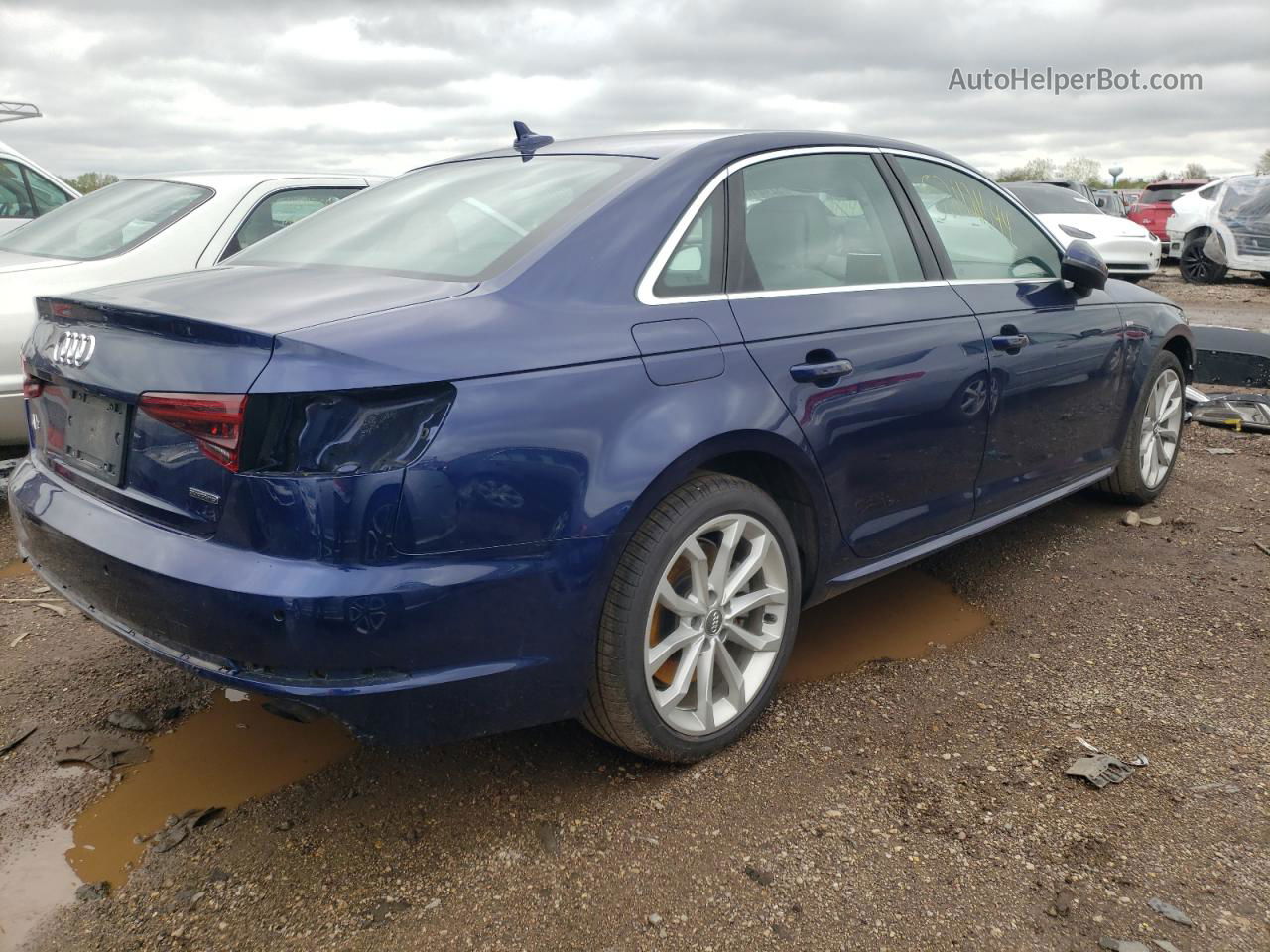 2019 Audi A4 Premium Plus Синий vin: WAUENAF48KA080262