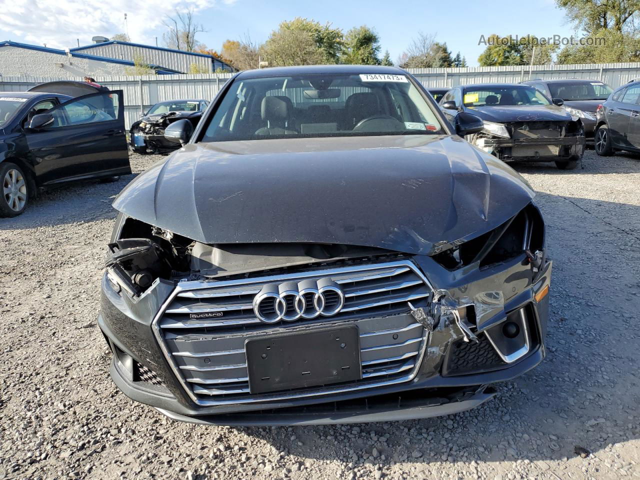 2019 Audi A4 Premium Plus Gray vin: WAUENAF48KA095991