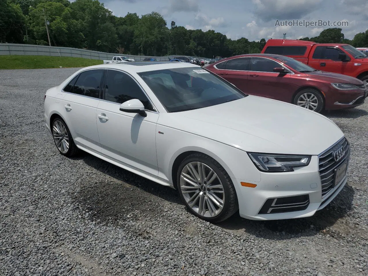 2017 Audi A4 Premium Plus White vin: WAUENAF49HN028897