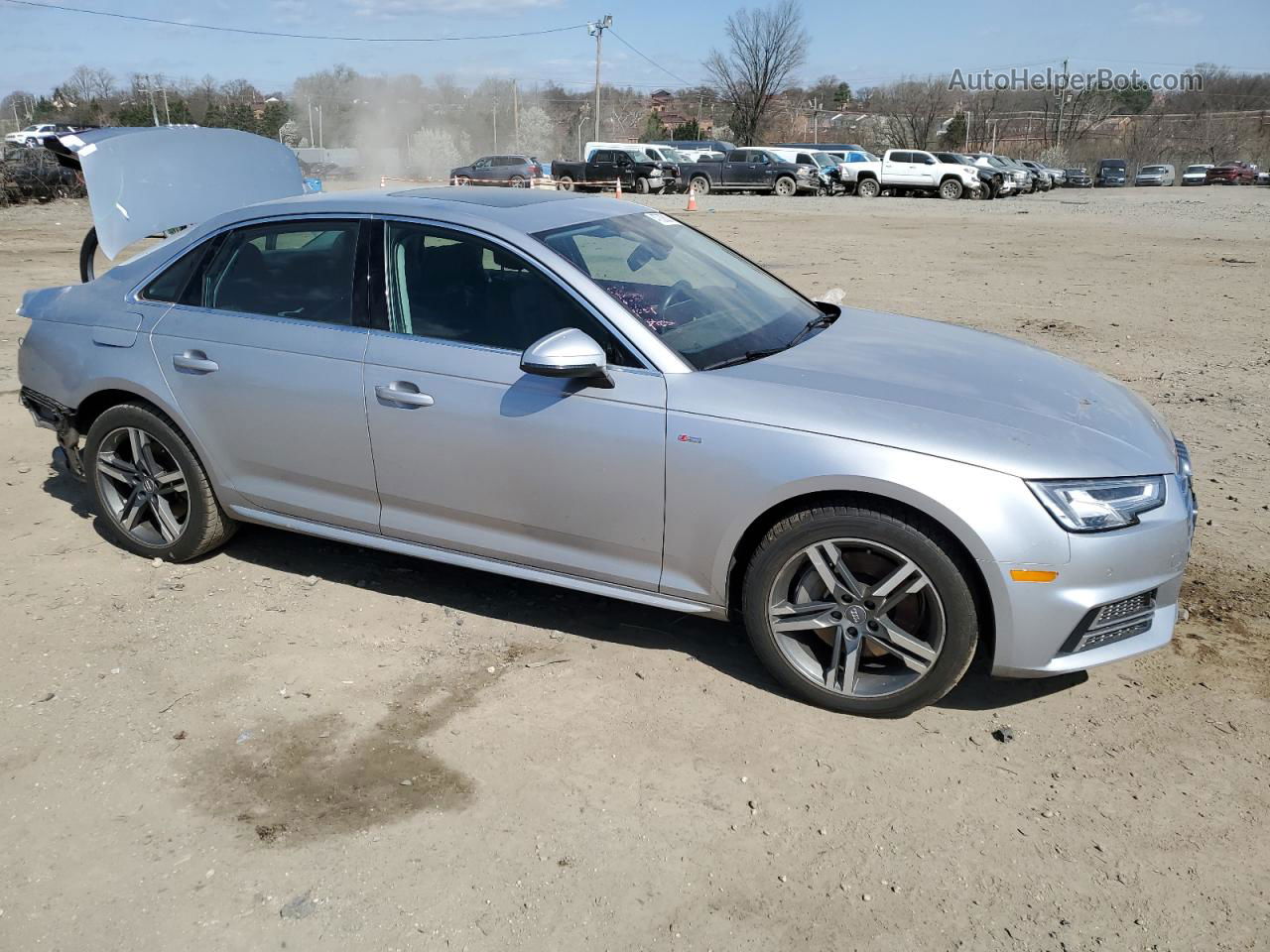 2018 Audi A4 Premium Plus Gray vin: WAUENAF49JA157512