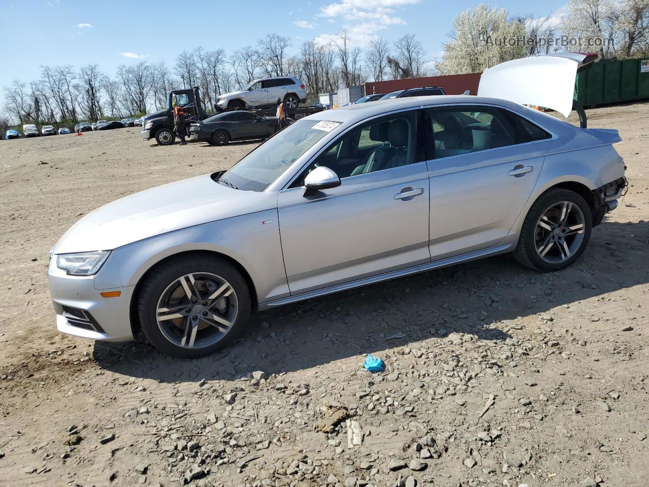 2018 Audi A4 Premium Plus Gray vin: WAUENAF49JA157512