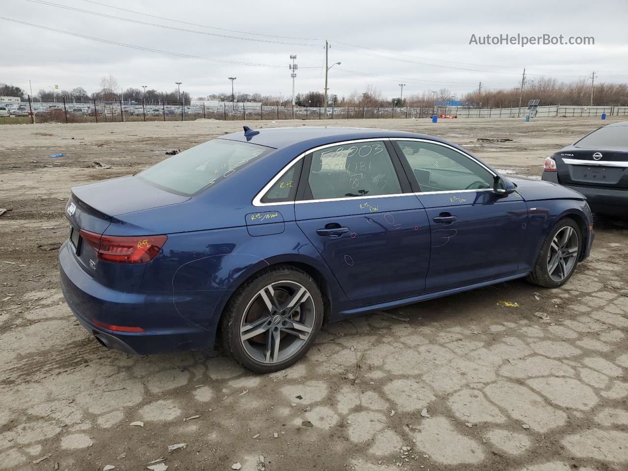 2018 Audi A4 Premium Plus Blue vin: WAUENAF49JA204781