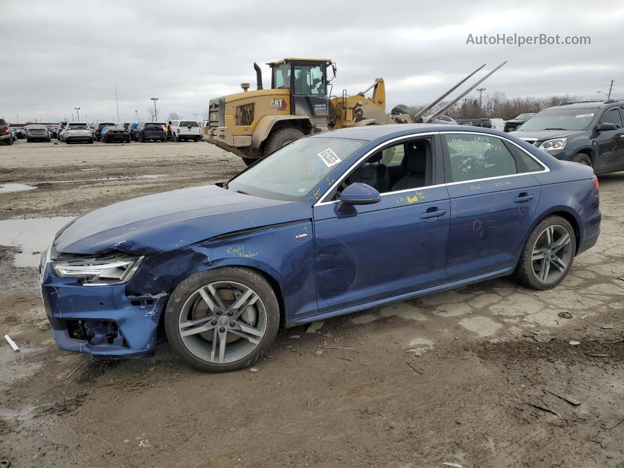 2018 Audi A4 Premium Plus Blue vin: WAUENAF49JA204781