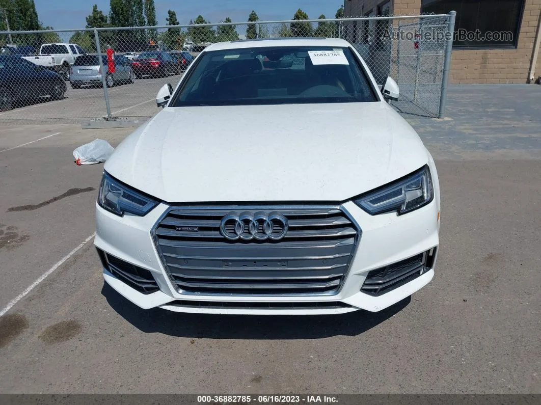 2018 Audi A4 2.0t Tech Premium/2.0t Premium White vin: WAUENAF49JN017775