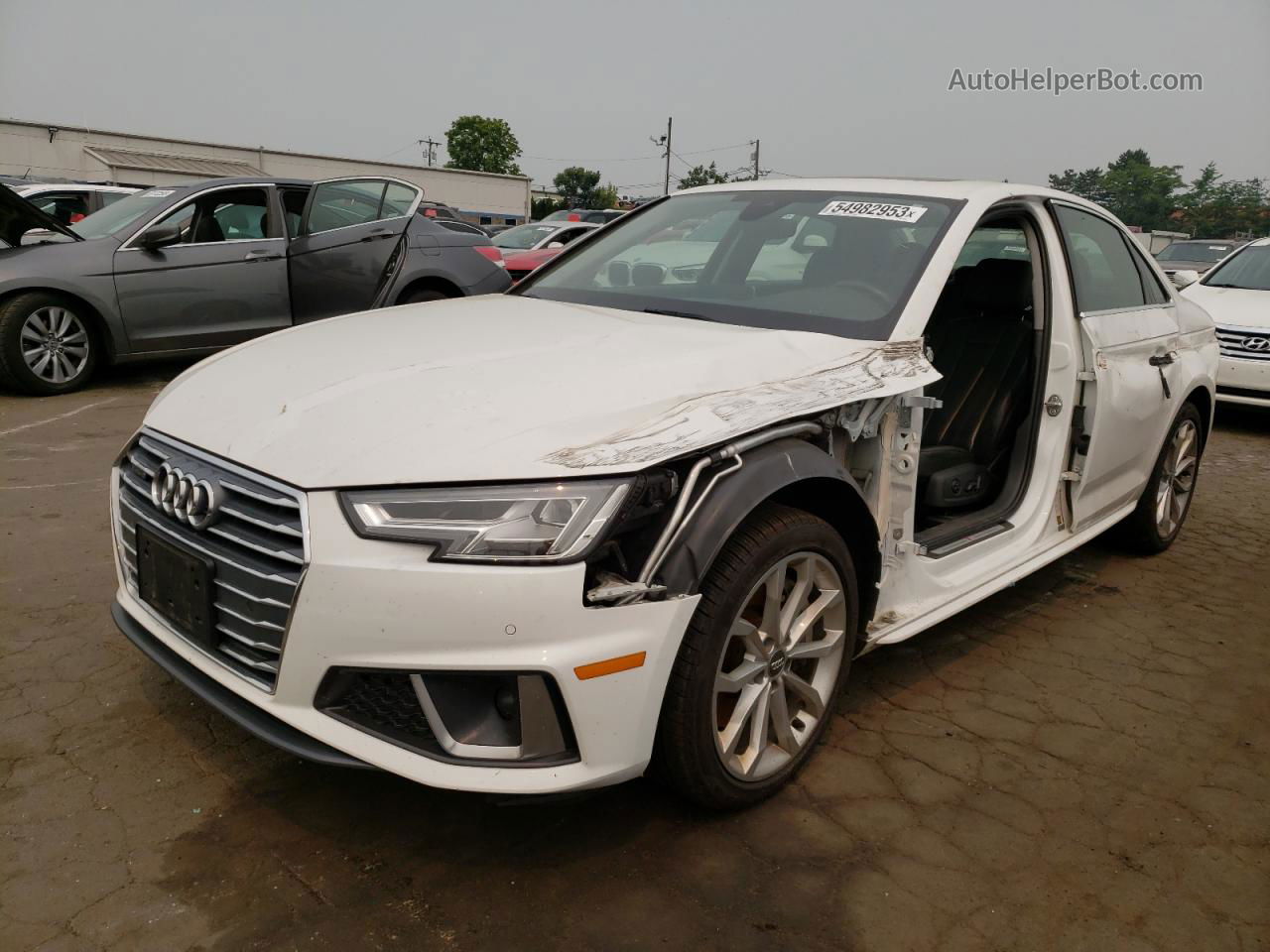 2019 Audi A4 Premium Plus White vin: WAUENAF49KA055323