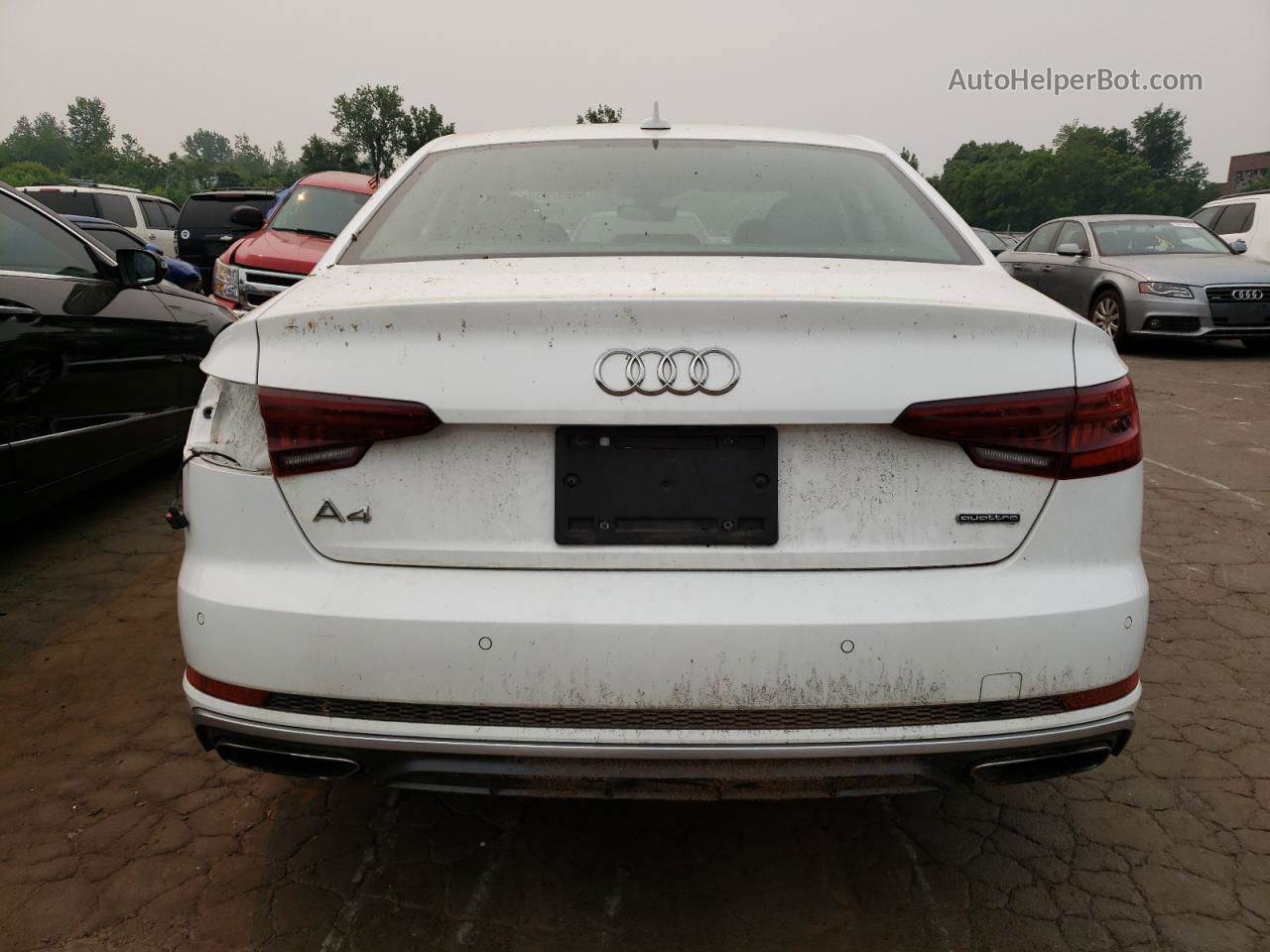 2019 Audi A4 Premium Plus White vin: WAUENAF49KA055323