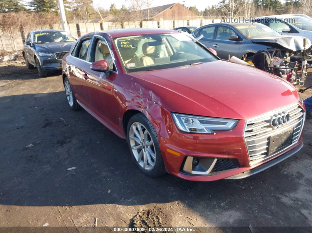 2019 Audi A4 45 Premium Red vin: WAUENAF49KA114337