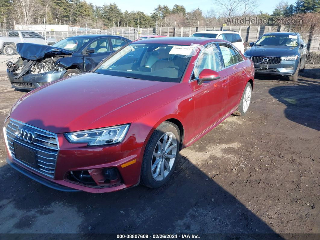 2019 Audi A4 45 Premium Red vin: WAUENAF49KA114337