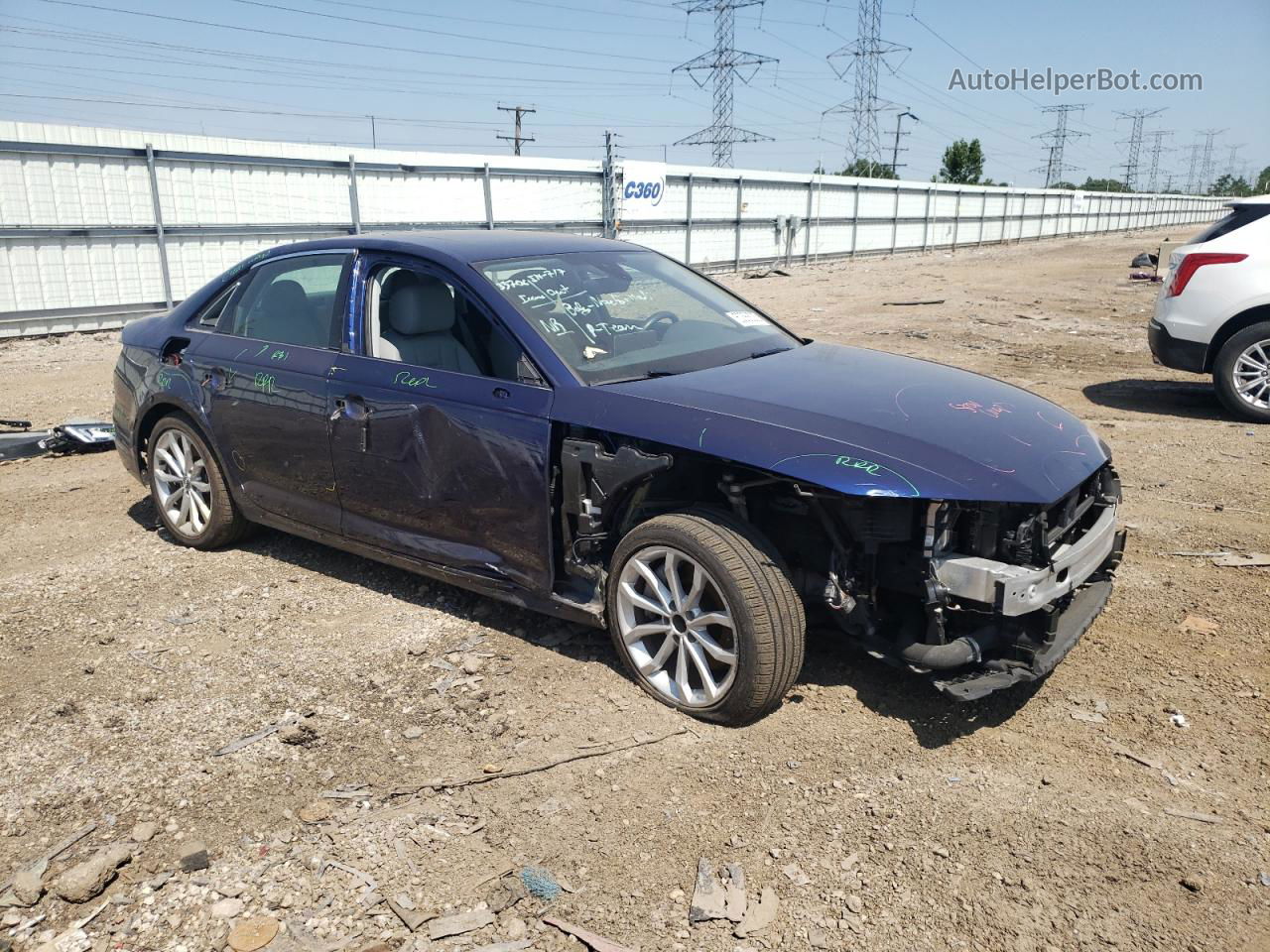 2019 Audi A4 Premium Plus Blue vin: WAUENAF49KN002601