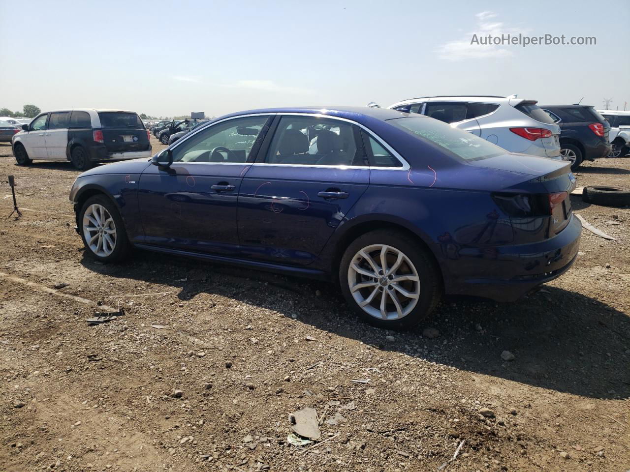 2019 Audi A4 Premium Plus Синий vin: WAUENAF49KN002601
