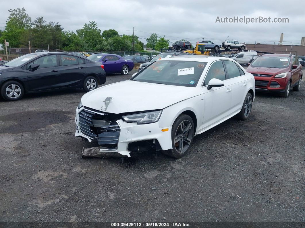 2017 Audi A4 2.0t Premium White vin: WAUENAF4OHN070620