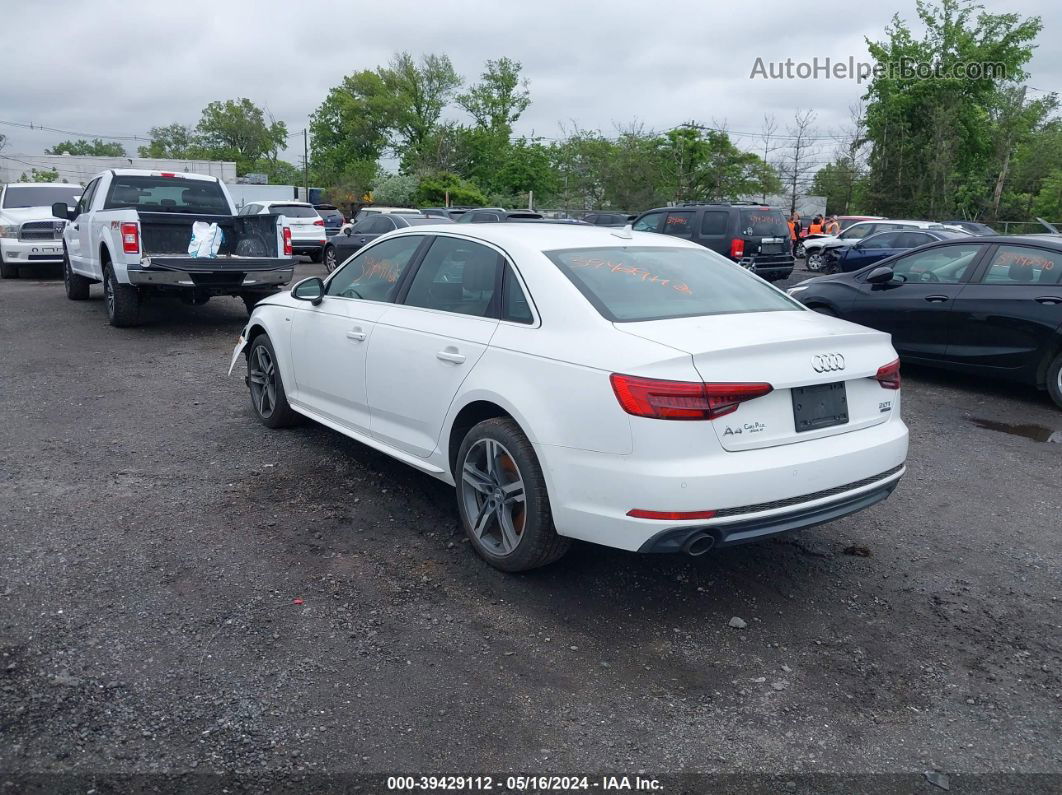 2017 Audi A4 2.0t Premium White vin: WAUENAF4OHN070620