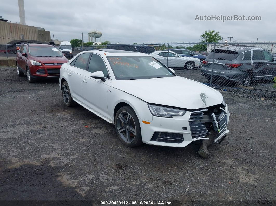 2017 Audi A4 2.0t Premium White vin: WAUENAF4OHN070620