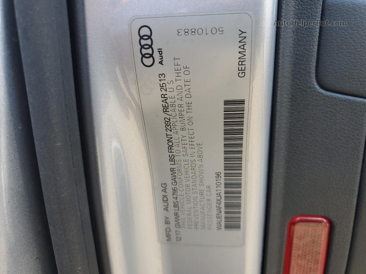2018 Audi A4 Premium Plus Silver vin: WAUENAF4XJA110196