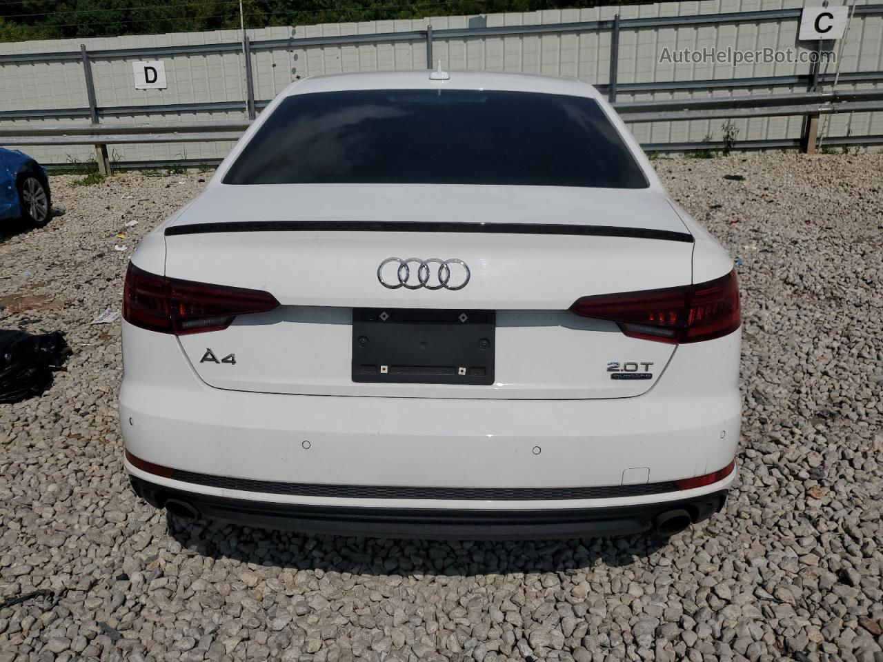 2018 Audi A4 Premium Plus White vin: WAUENAF4XJN010348