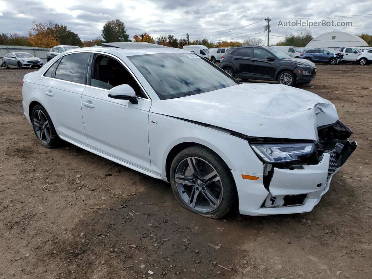 2018 Audi A4 Premium Plus White vin: WAUENAF4XJN013699