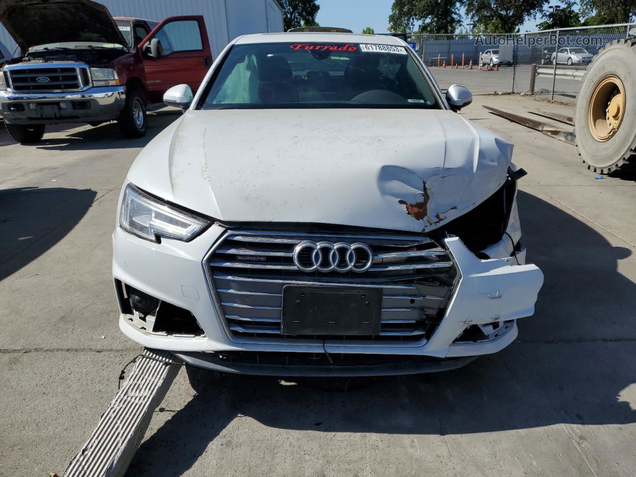 2019 Audi A4 Premium Plus White vin: WAUENAF4XKA073121