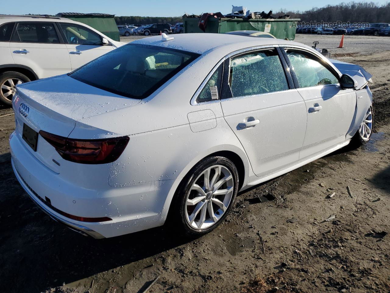 2019 Audi A4 Premium Plus White vin: WAUENAF4XKA109826