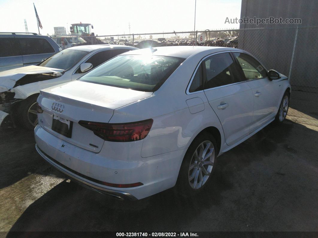 2019 Audi A4 Premium Plus White vin: WAUENAF4XKN001277