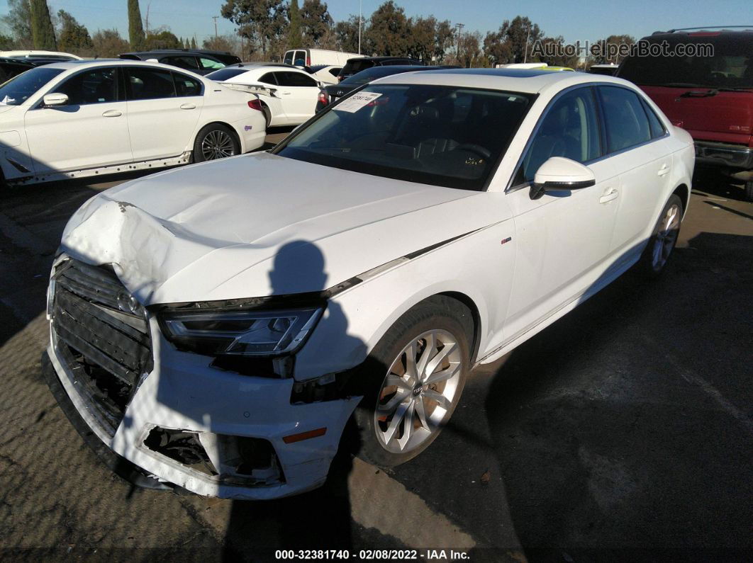 2019 Audi A4 Premium Plus White vin: WAUENAF4XKN001277