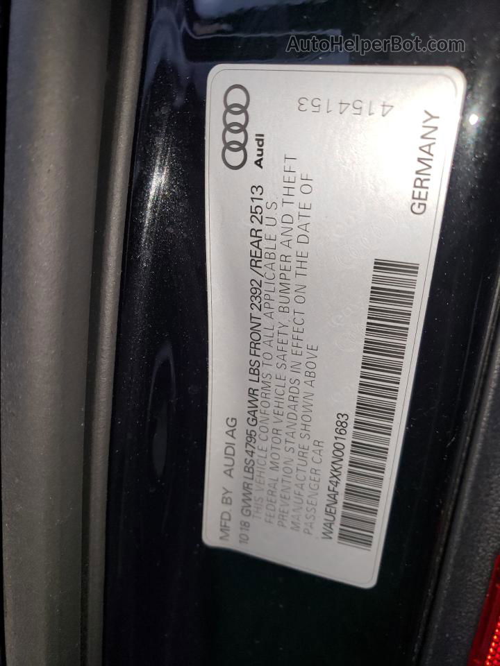 2019 Audi A4 Premium Plus Black vin: WAUENAF4XKN001683