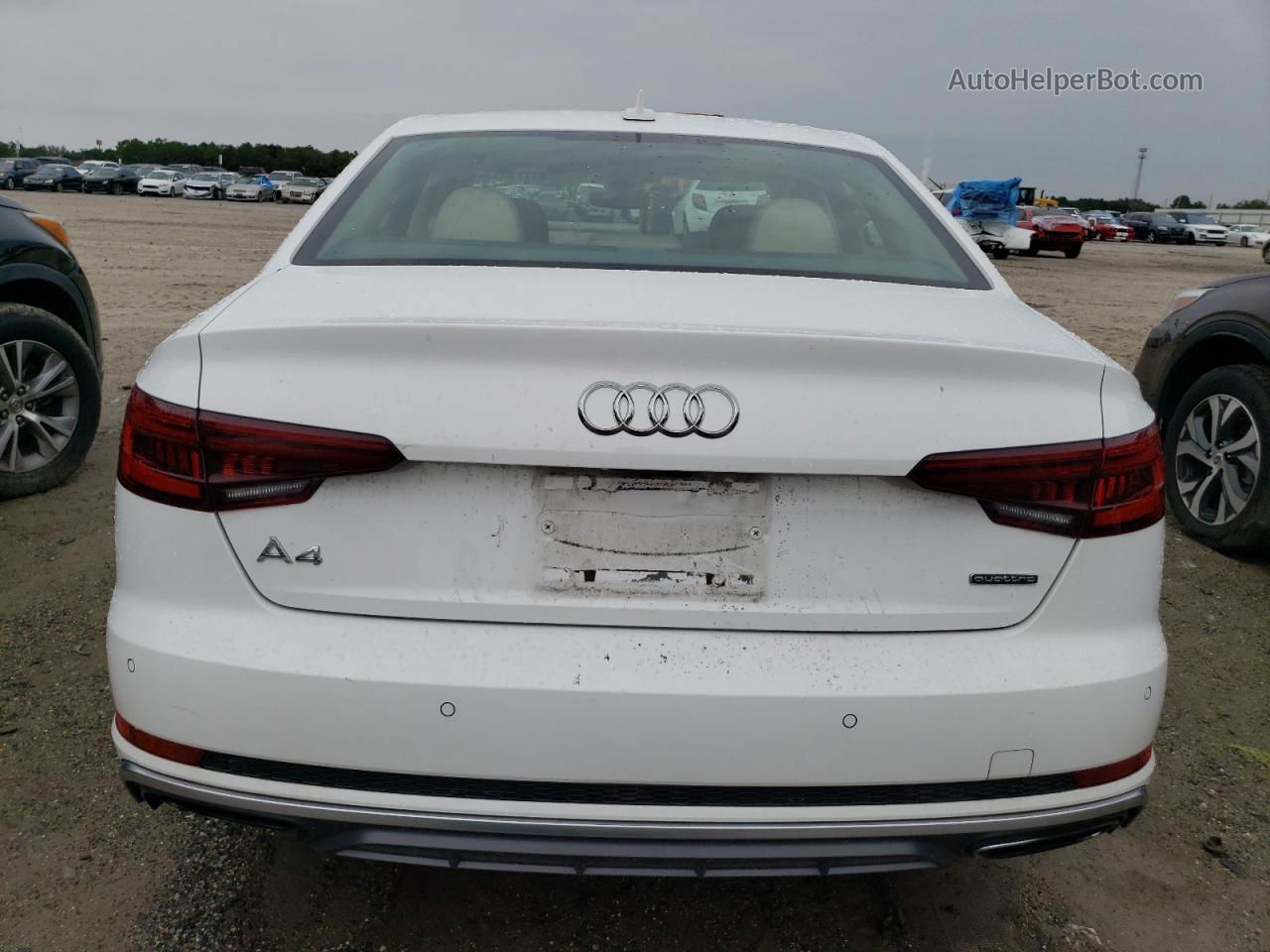 2019 Audi A4 Premium Plus White vin: WAUENAF4XKN003207