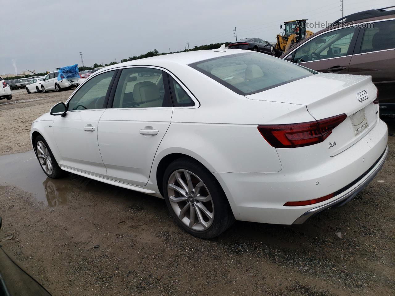 2019 Audi A4 Premium Plus White vin: WAUENAF4XKN003207