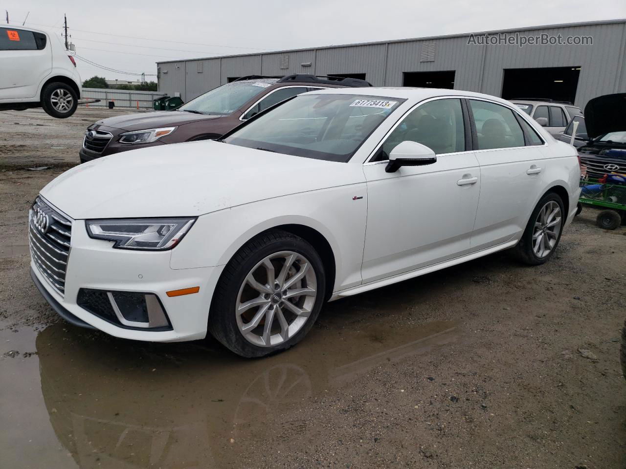 2019 Audi A4 Premium Plus White vin: WAUENAF4XKN003207