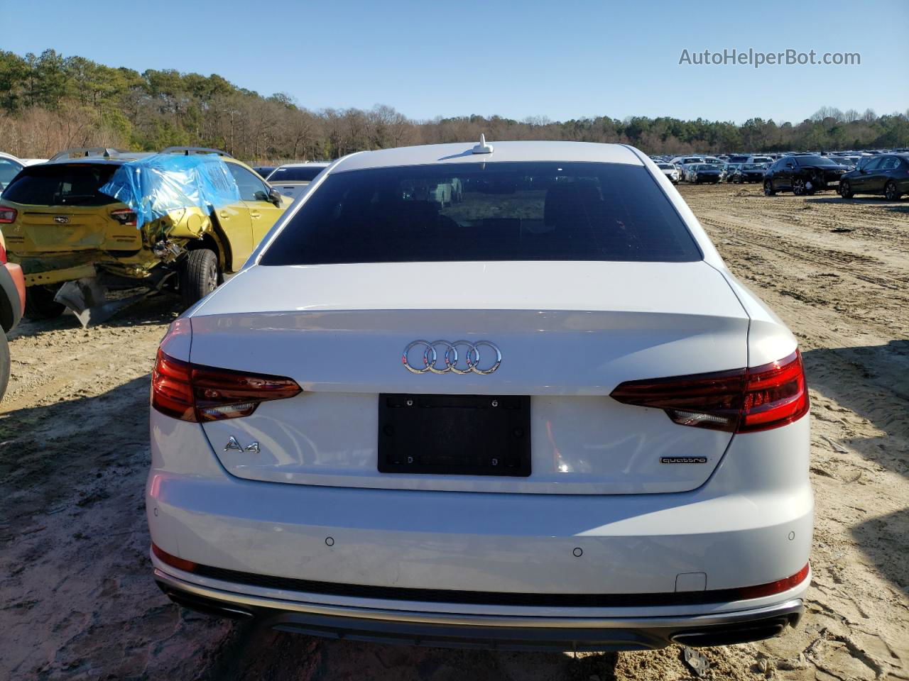 2019 Audi A4 Premium Plus White vin: WAUENAF4XKN013008