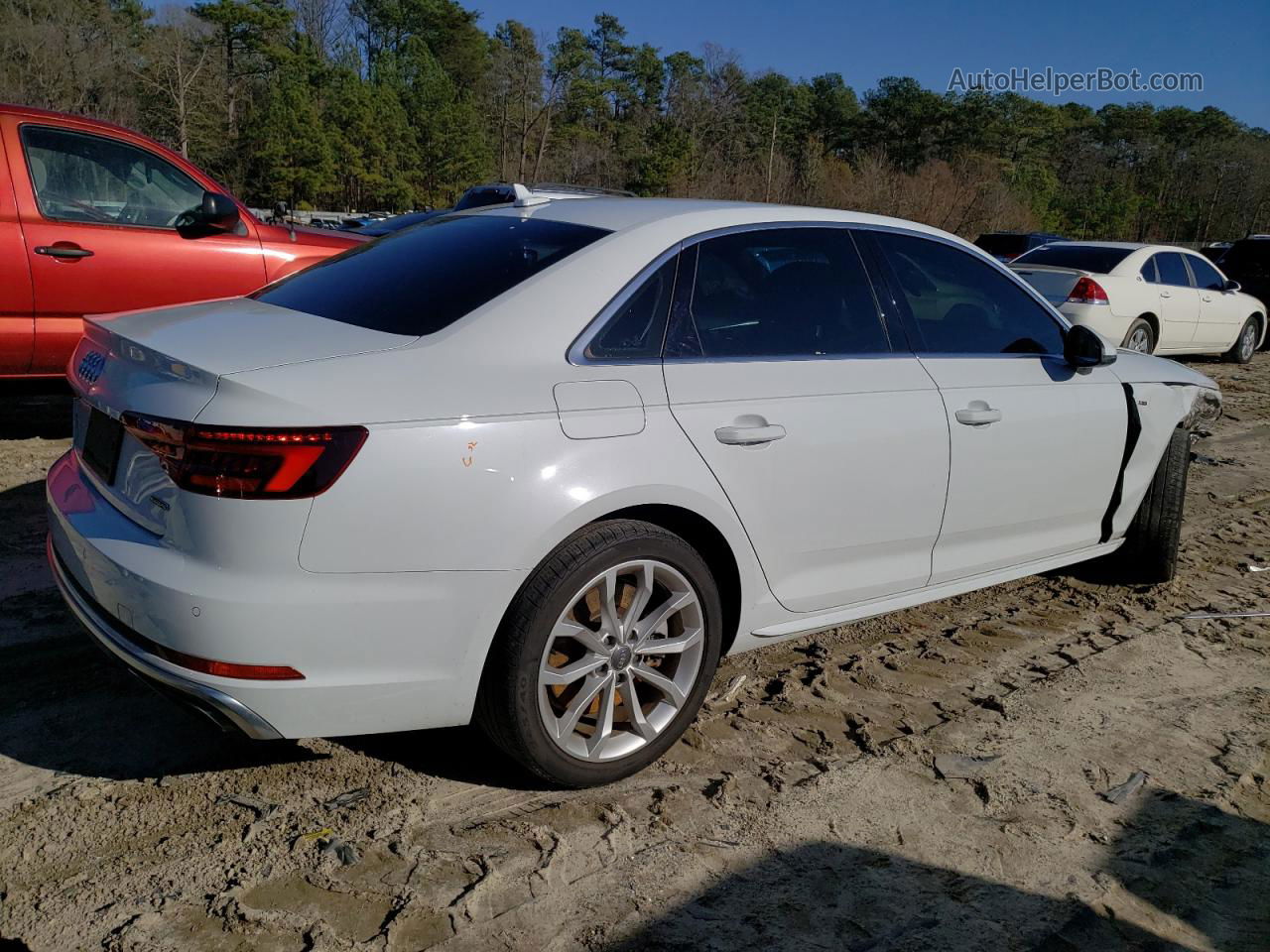 2019 Audi A4 Premium Plus White vin: WAUENAF4XKN013008