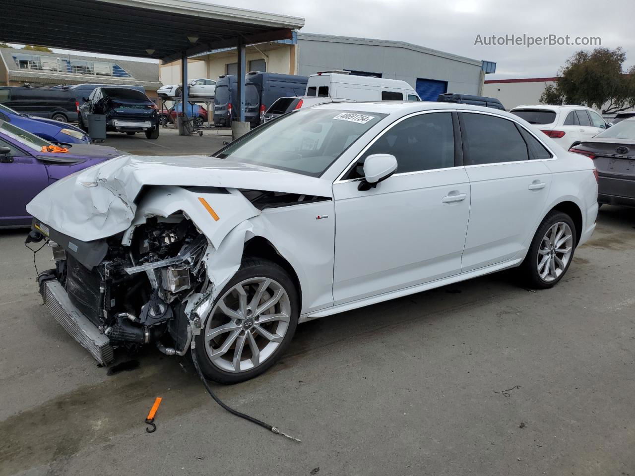 2019 Audi A4 Premium Plus White vin: WAUENAF4XKN014353